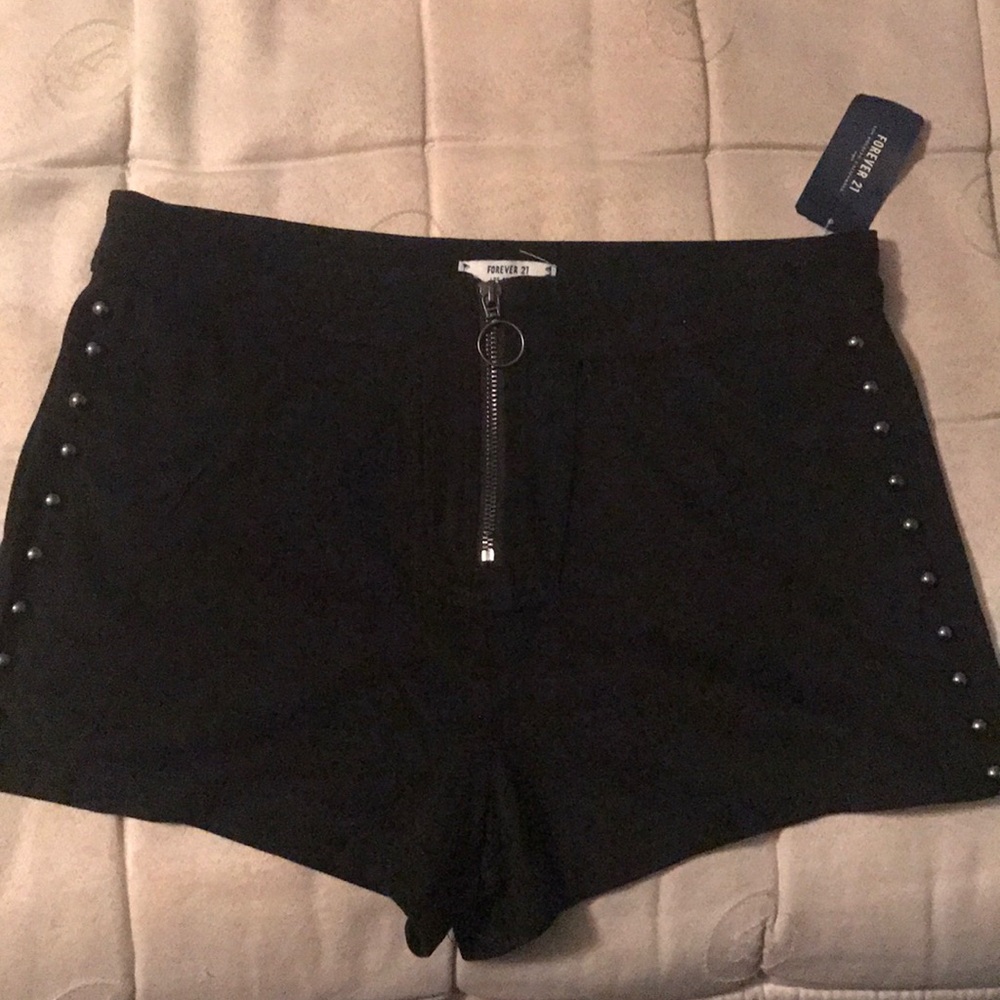 black studded shorts